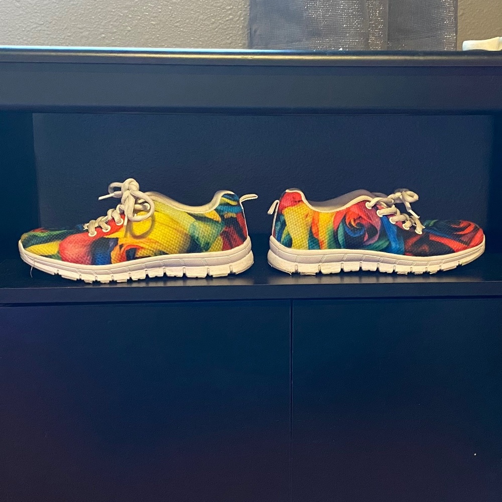 Multi Colored Rose Sneakers